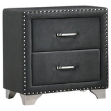 Furniture City Houma - Coaster - Melody Upholstered 2-drawer Nightstand Grey - 223382