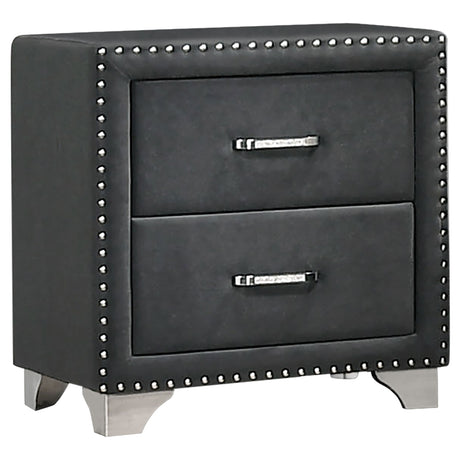 Furniture City Houma - Coaster - Melody Upholstered 2-drawer Nightstand Grey - 223382