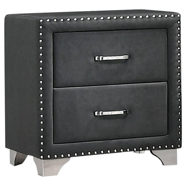 Furniture City Houma - Coaster - Melody Upholstered 2-drawer Nightstand Grey - 223382
