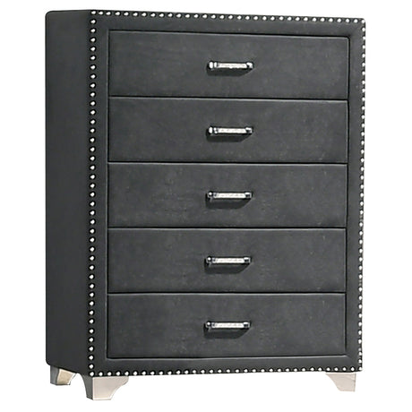 Furniture City Houma - Coaster - Melody 5-drawer Bedroom Chest Grey - 223385