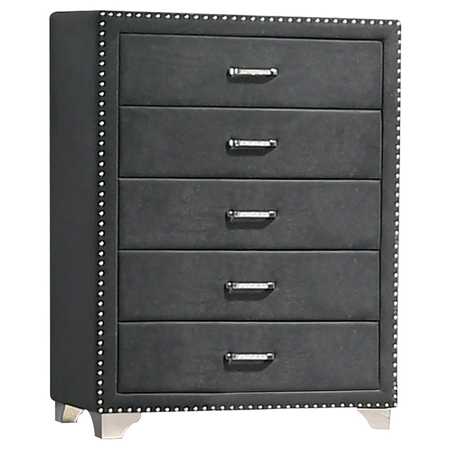 Furniture City Houma - Coaster - Melody 5-drawer Bedroom Chest Grey - 223385