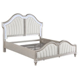 Furniture City Houma - Coaster - Evangeline Wood Eastern King LED Panel Bed Silver Oak - 223391KE