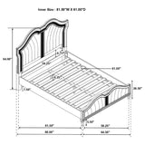 Evangeline Wood Queen LED Panel Bed Silver Oak