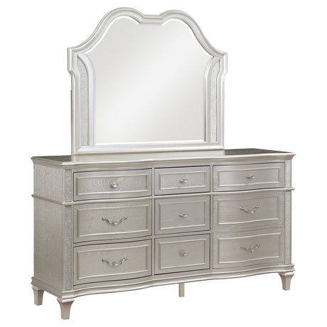 Furniture City Houma - Coaster - Evangeline 9-drawer Dresser with Mirror Silver Oak - 223393M