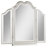 Evangeline 4-drawer Vanity Set with Stool Silver Oak