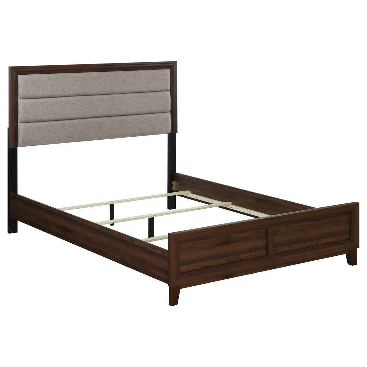 Furniture City Houma - Coaster - Welsley 50-inch Upholstered Queen Bed Walnut - 223441Q
