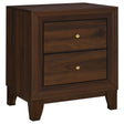 Furniture City Houma - Coaster - Welsley 2-drawer Nightstand Bedside Table Walnut - 223442