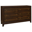 Furniture City Houma - Coaster - Welsley 6-drawer Dresser Cabinet Walnut - 223443