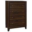 Furniture City Houma - Coaster - Welsley 4-drawer Chest of Drawers Walnut - 223445