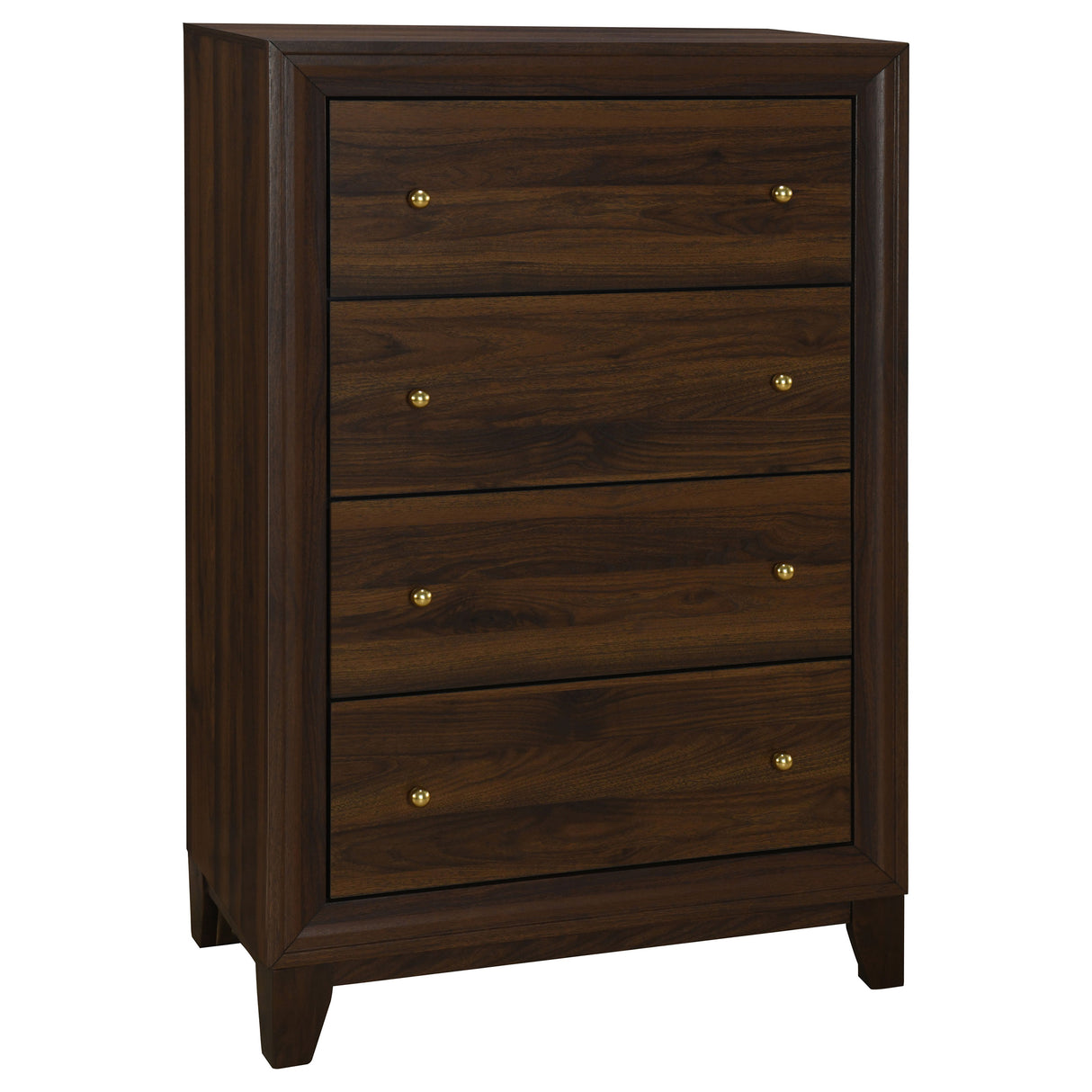 Furniture City Houma - Coaster - Welsley 4-drawer Chest of Drawers Walnut - 223445