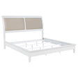 Furniture City Houma - Coaster - Bexhill 56-inch Upholstered Eastern King Panel Bed White - 223471KE