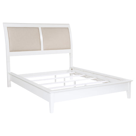 Furniture City Houma - Coaster - Bexhill 56-inch Upholstered Queen Panel Bed White - 223471Q