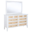 Furniture City Houma - Coaster - Bexhill 10-drawer Dresser and Mirror White - 223473M