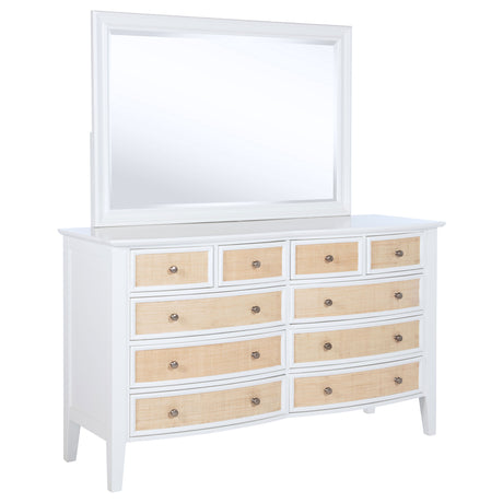 Furniture City Houma - Coaster - Bexhill 10-drawer Dresser and Mirror White - 223473M