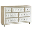 Furniture City Houma - Coaster - Antonella 7-drawer Upholstered Dresser Ivory and Camel - 223523