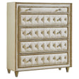 Furniture City Houma - Coaster - Antonella 5-drawer Bedroom Chest Ivory and Camel - 223525