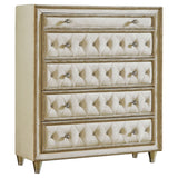 Furniture City Houma - Coaster - Antonella 5-drawer Bedroom Chest Ivory and Camel - 223525