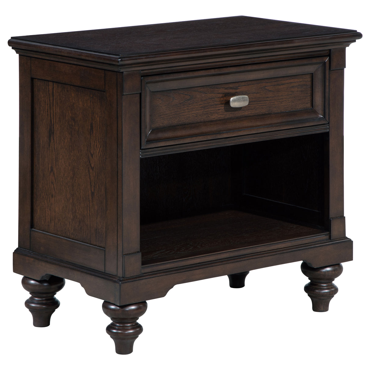 Furniture City Houma - Coaster - Andover 1-drawer Nightstand Bedside Table Dark Oak - 223632