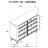 Andover 8-drawer Dresser Cabinet Dark Oak