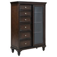 Furniture City Houma - Coaster - Andover 6-drawer Tempered Glass Door Chest Dark Oak - 223637