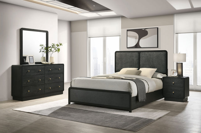 Furniture City Houma - Coaster - Cavelle 4-piece Eastern King Bedroom Set Black - 223661KE-S4