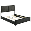Furniture City Houma - Coaster - Cavelle 51-inch Upholstered Queen Bed Black - 223661Q