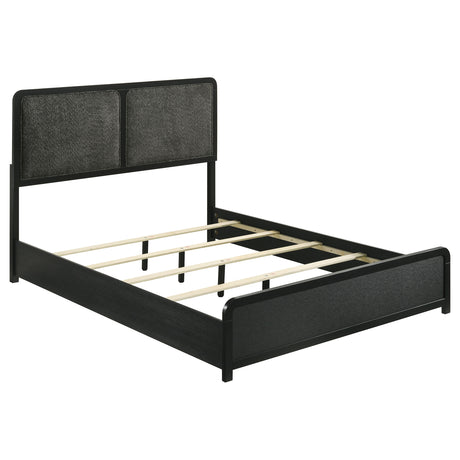Furniture City Houma - Coaster - Cavelle 51-inch Upholstered Queen Bed Black - 223661Q