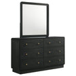 Furniture City Houma - Coaster - Cavelle 6-drawer Dresser and Mirror Black - 223663M