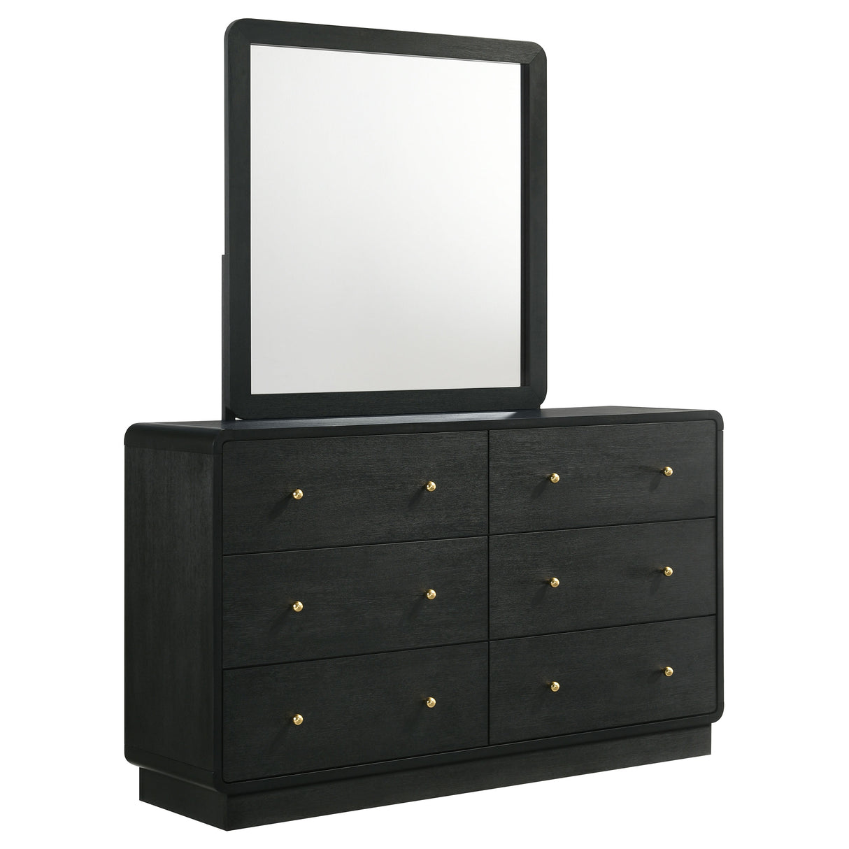Furniture City Houma - Coaster - Cavelle 6-drawer Dresser and Mirror Black - 223663M
