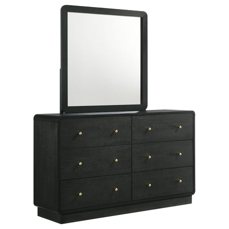 Furniture City Houma - Coaster - Cavelle 6-drawer Dresser and Mirror Black - 223663M