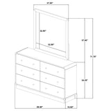 Cavelle 6-drawer Dresser and Mirror Black