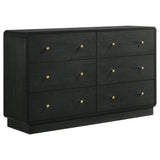 Furniture City Houma - Coaster - Cavelle 6-drawer Dresser Cabinet Black - 223663