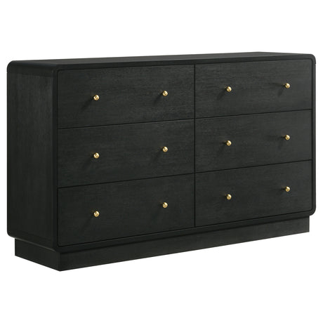 Furniture City Houma - Coaster - Cavelle 6-drawer Dresser Cabinet Black - 223663