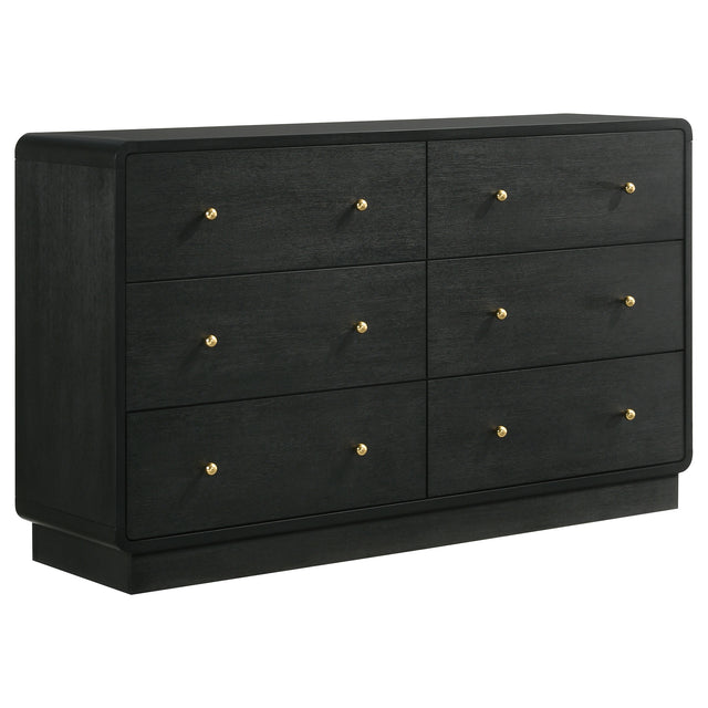 Furniture City Houma - Coaster - Cavelle 6-drawer Dresser Cabinet Black - 223663