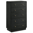 Furniture City Houma - Coaster - Cavelle 5-drawer Chest of Drawers Black - 223665