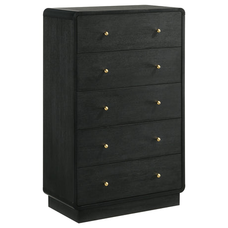 Furniture City Houma - Coaster - Cavelle 5-drawer Chest of Drawers Black - 223665