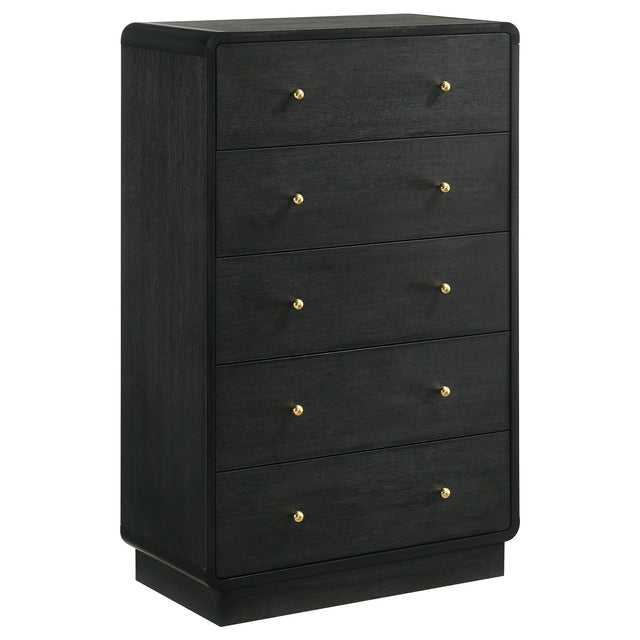 Furniture City Houma - Coaster - Cavelle 5-drawer Chest of Drawers Black - 223665