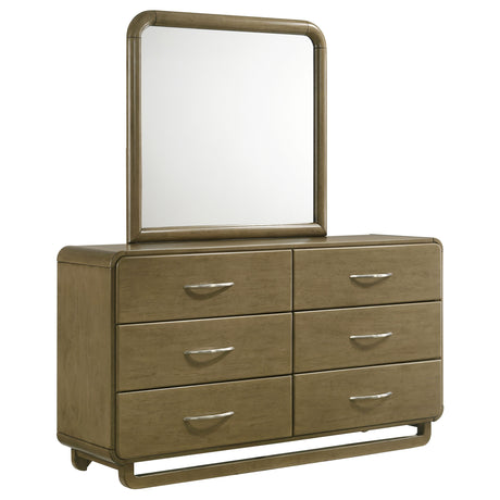 Furniture City Houma - Coaster - Amsbury 6-drawer Dresser and Mirror Nutmeg - 224273M