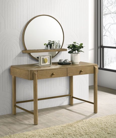 Furniture City Houma - Coaster - Arini 2-piece Makeup Vanity Table and Mirror Set Sand Wash - 224307-SET