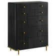 Furniture City Houma - Coaster - Arini 5-drawer Bedroom Chest Black - 224335