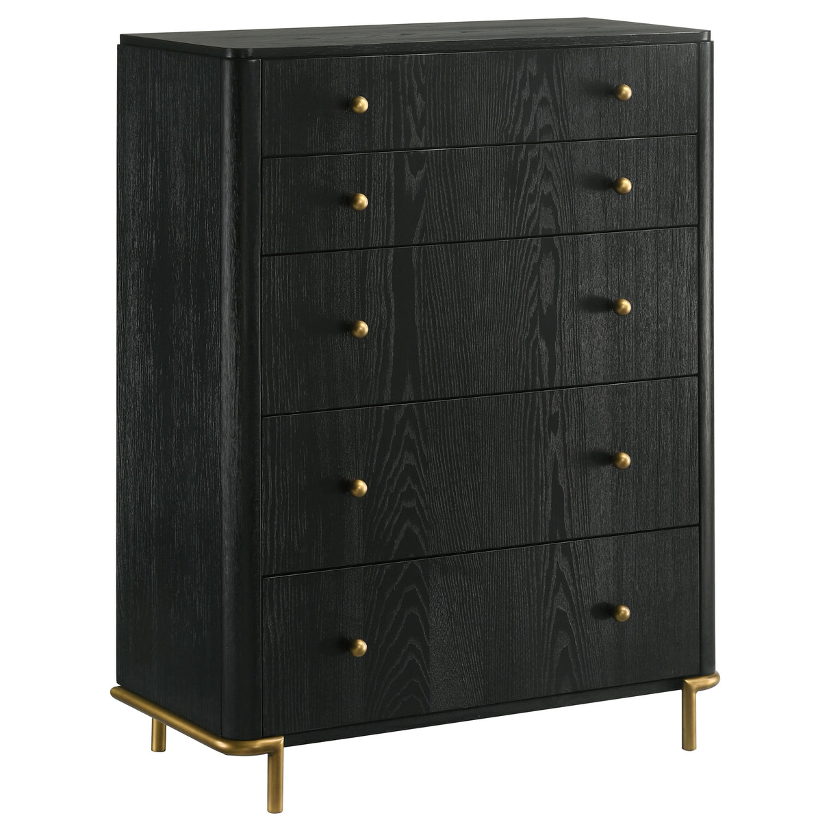 Furniture City Houma - Coaster - Arini 5-drawer Bedroom Chest Black - 224335
