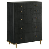 Furniture City Houma - Coaster - Arini 5-drawer Bedroom Chest Black - 224335