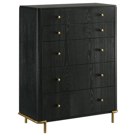 Furniture City Houma - Coaster - Arini 5-drawer Bedroom Chest Black - 224335