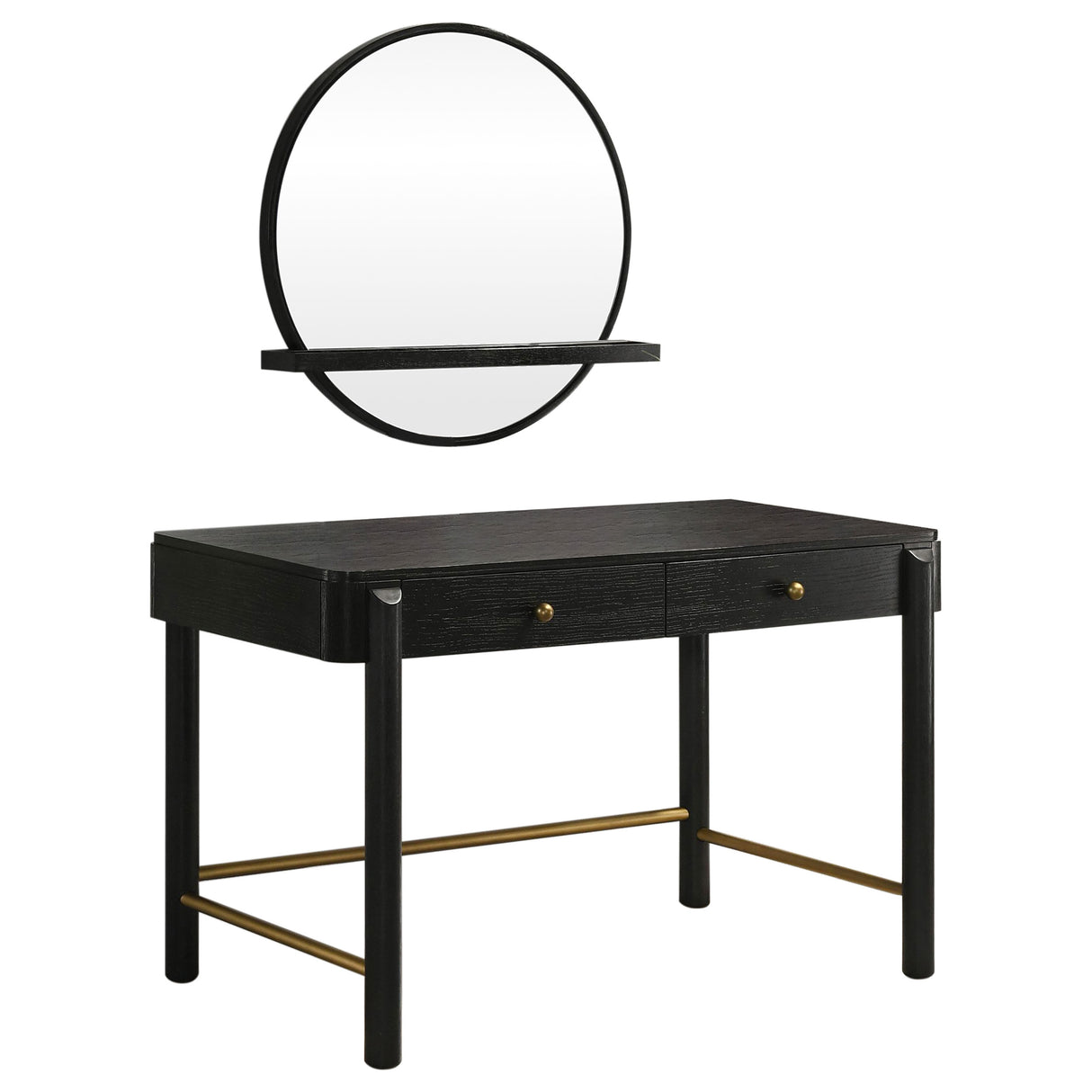 Furniture City Houma - Coaster - Arini 2-piece Makeup Vanity Table and Mirror Set Black - 224337-SET