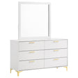 Furniture City Houma - Coaster - Kendall 6-drawer Dresser with Mirror White - 224403M