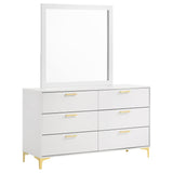 Furniture City Houma - Coaster - Kendall 6-drawer Dresser with Mirror White - 224403M