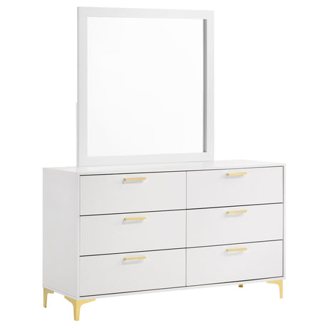Furniture City Houma - Coaster - Kendall 6-drawer Dresser with Mirror White - 224403M