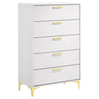 Furniture City Houma - Coaster - Kendall 5-drawer Bedroom Chest White - 224405