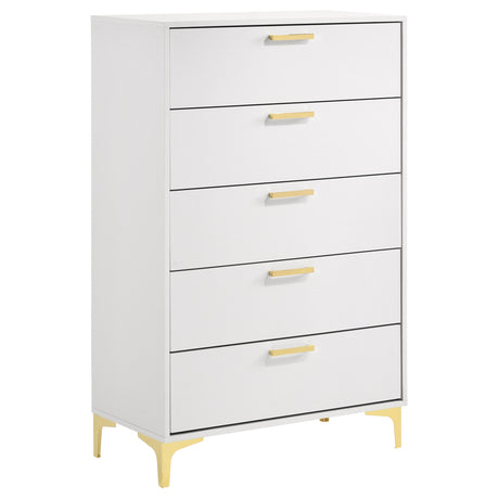 Furniture City Houma - Coaster - Kendall 5-drawer Bedroom Chest White - 224405