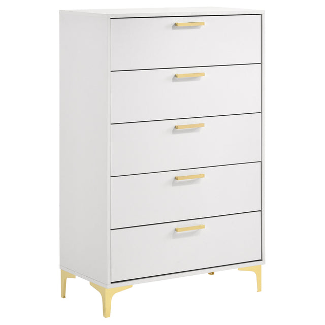 Furniture City Houma - Coaster - Kendall 5-drawer Bedroom Chest White - 224405